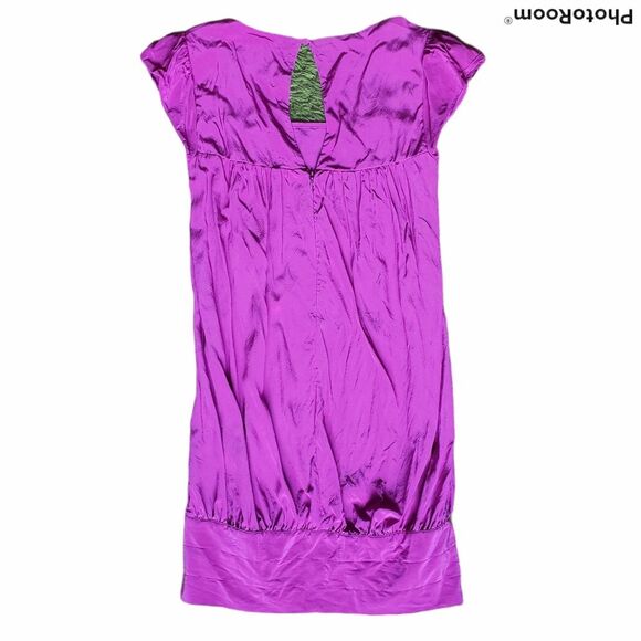 Madison Marcus Fuchsia Silk CapSleeve Button Dress - Picture 2 of 7